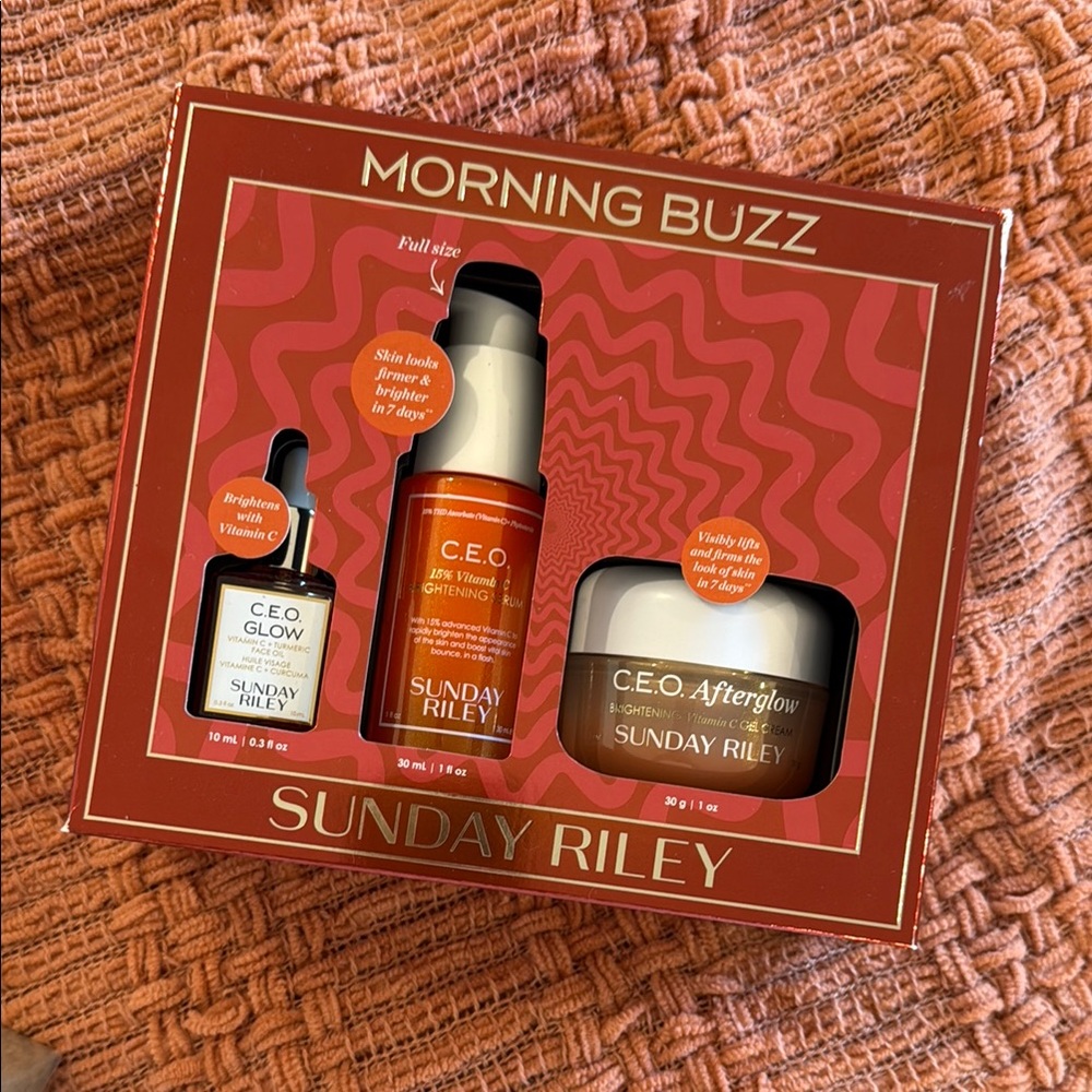 Sunday Riley Morning Buzz Skincare Set - brand new